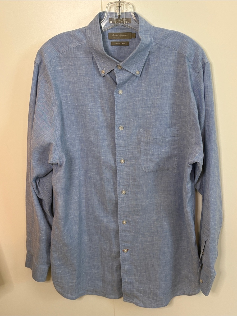 Daniel Cremieux Light Blue Linen Button-Down Casual Shirt L